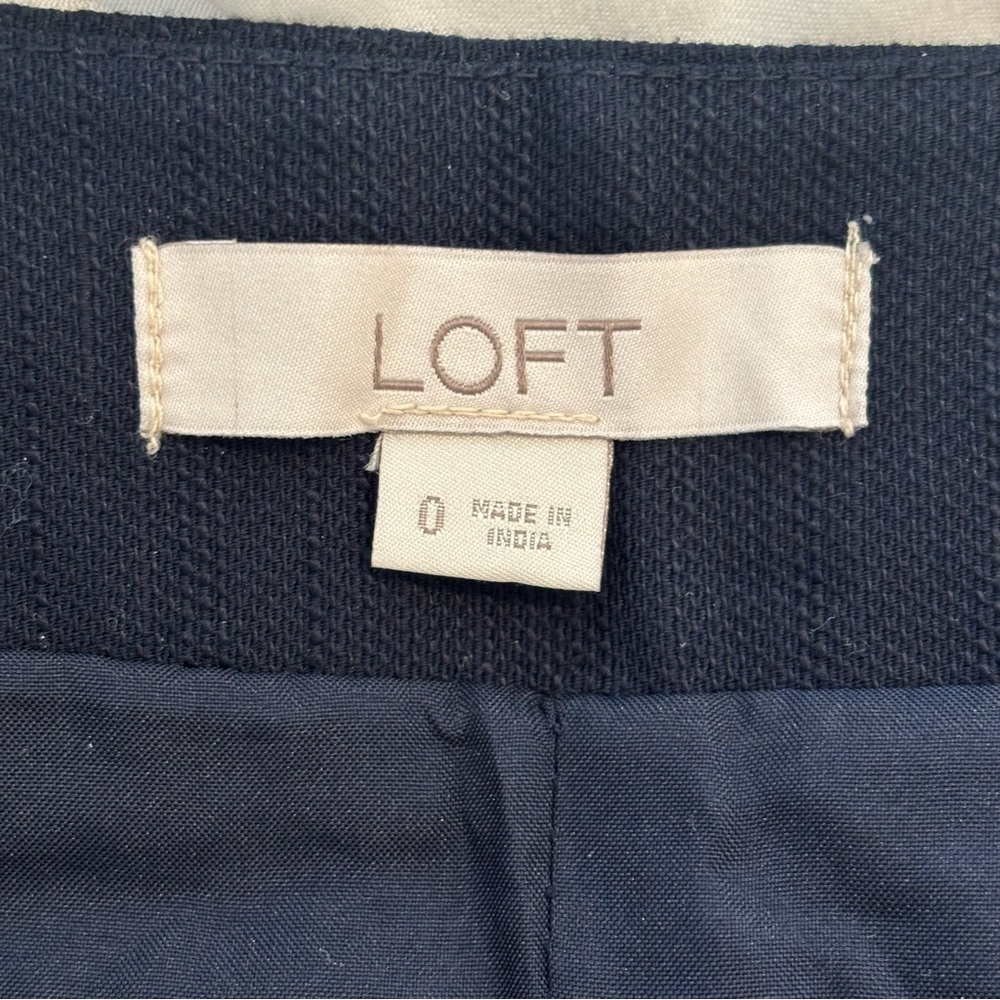 LOFT Navy and Black Embroidered Skirt - Picture 8 of 9